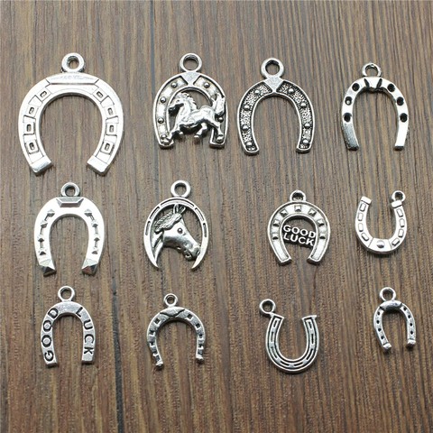 30pcs/lot Horseshoe Pendant Charms Antique Silver Color Horse Shoe Charms Jewelry DIY Lucky Horseshoe Charms For Bracelet ► Photo 1/2