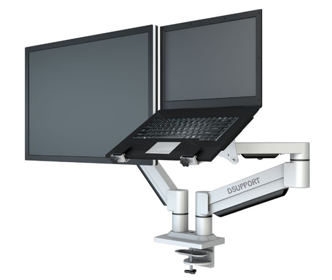M221 Aluminum Alloy Full Motion Desktop Clamping Monitor Mount + Laptop Support Dual Arm Loading 1-8kgs Each Head ► Photo 1/1