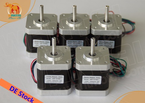 [EU FREE& DE stock]Wantai 5PCS Nema 17 Stepper Motor 42BYGHW811(Single flat shaft) 4800g.cm 2.5A CE ISO ROHS Reprap 3D printer ► Photo 1/4