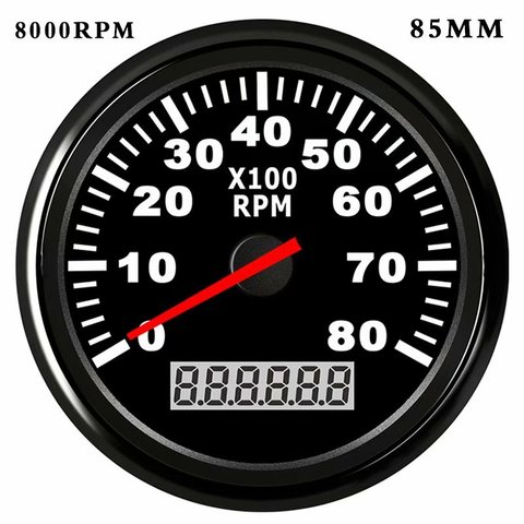 52/85mm Boat Tachometer for Car Marine Tacho Meter Gauge with Hourmeter REV Counter 3000/ 4000 /6000 /8000RPM Meter ► Photo 1/6