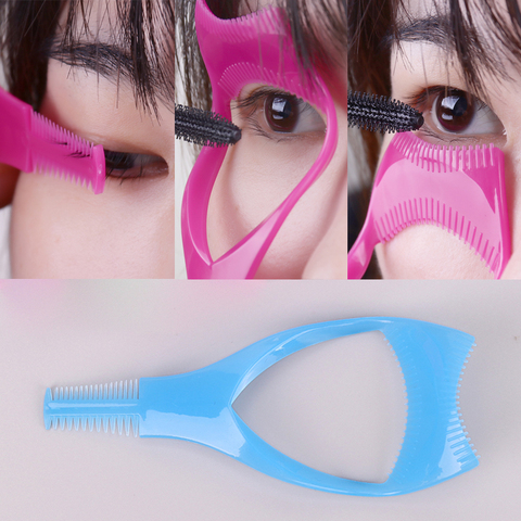 Eyelash Tools 3 in 1 Makeup Mascara Shield Guide Guard Curler Eyelash Curling Comb Lashes Cosmetics Curve Applicator Comb ► Photo 1/6