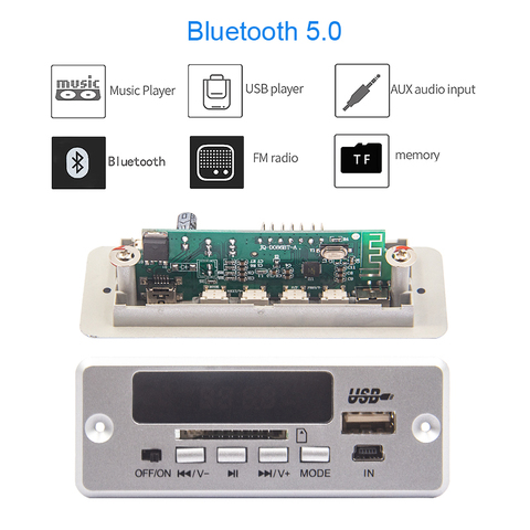 Car Audio MP3 Decoder Board WMA FLAC USB TF FM Radio Module Wireless Bluetooth 12V  MP3 Player with Remote Control For Car ► Photo 1/6