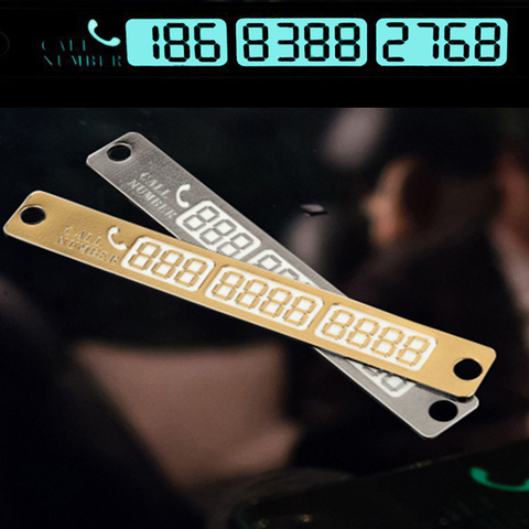 Universal Car Luminous Temporary Parking Card Suckers Night Phone Number Card Plate for Car Stop Parking Sign Notice Number ► Photo 1/5