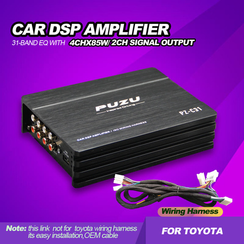 4CH to 6CH Wiring harness Car Amplifier built in DSP  processor for toyota cars audio upgrade system support subwoofer output ► Photo 1/6