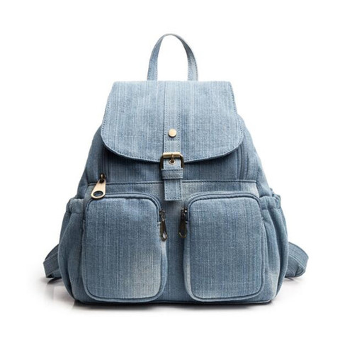 Meloke 2022 new denim travel bags for girls College style backpacks large size mother bags school bags drop shipping MN1261 ► Photo 1/6