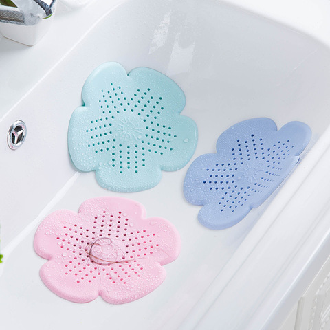 Flower Shape Kitchen Sink Drain Silicone Hair Catcher Bathroom Stopper Strainers Shower Cover Basin Sink Filters Floor Drain ► Photo 1/6