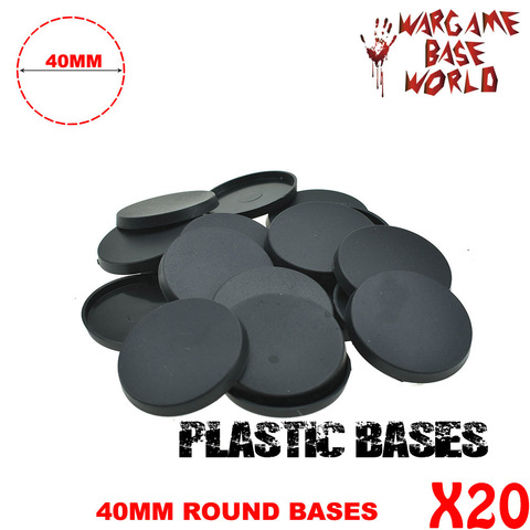 20PCS 40mm Gaming Miniatures plastic round bases for wargames ► Photo 1/1