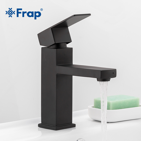 Frap New Square Black Bathroom Faucet Stainless Steel Basin Mixer Bathroom Accessories Tap Bathroom Sink Basin Mixer Tap Y10170 ► Photo 1/6
