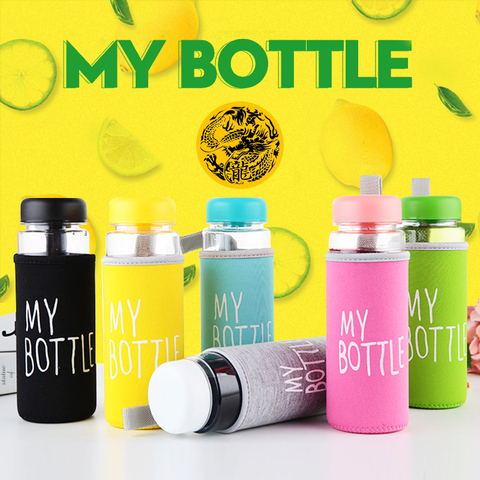 Plastic My bottle 500ml Water Bottle for drinking PC Transparent or Matte Sport Korean style Heat resistant Leakproof ► Photo 1/6