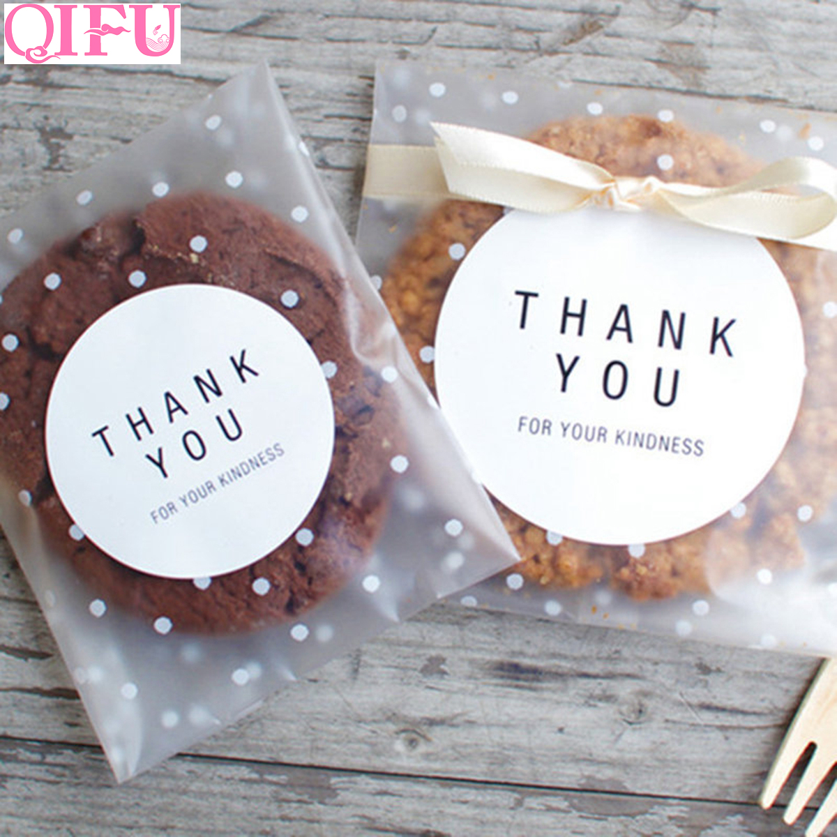100pcs Choco Plastic Cookie Candy bags Party Favor Gift Package goodies baking 