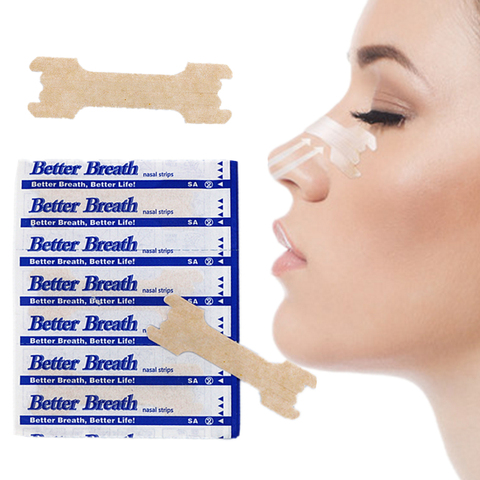 50pcs/lot (66x19mm) Anti Snore Nasal Strips Breathe Better Relief Nasal Congestion Stop Snoring Nasal Strips Better Health Sleep ► Photo 1/6