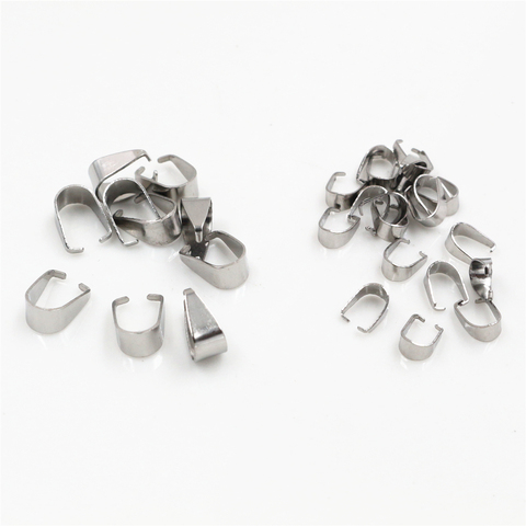100pcs Stainless Steel Pendant Pinch Bail Clasps Necklace Hooks Clips Connector For Jewelry Making Findings Accessories DIY ► Photo 1/3