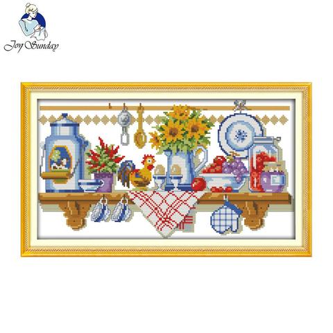 Joy Sunday The Kitchen Corner Printed Counted Stitching 11CT 14CT DIY Cross Stitch Kit For Embroidery Home Wal Decor Needlework ► Photo 1/6