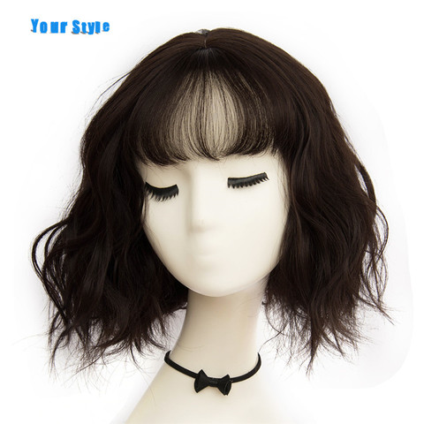 Your Style 43 Colors Synthetic Short Wavy Wigs With Bangs For Womens Black Brown Natural Hair Wigs Hairstyles ► Photo 1/6