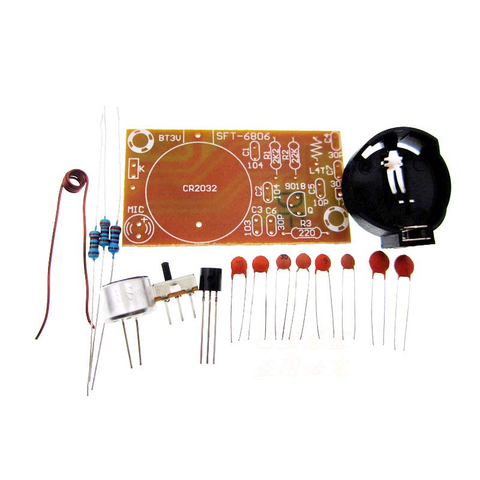 1kit Simple FM wireless microphone Electronic DIY parts kit set / 3V 88MHz-108MHz radio FM wireless microphone set module ► Photo 1/1