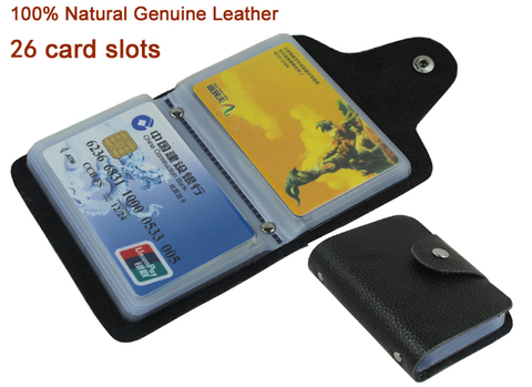 Factory Price Women&Men's 100% Genuine Leather Credit card holder Credit card Case Business Card wallet ID Free shipping MC-901 ► Photo 1/6