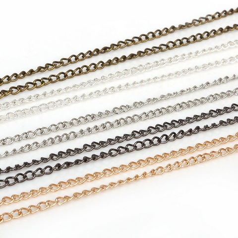 5m/lot Rhodium/Gold/GunMetal/Bronze Metal Plated Necklace Chains Fitting For DIY Necklace Bracelets Jewelry Making ► Photo 1/6