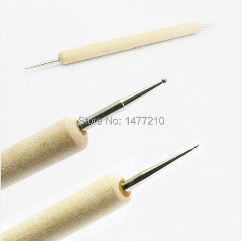 2way Wood Handle Nail Art Design Dotting Pen Painting Drawing Brush Polish Marbleizing Dual-ball tool double-point 2end Pencil ► Photo 1/5