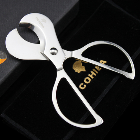 NEW 1PCS Cohiba Silver Stainless steel Scissor Cigar Cutter Knife Scissor Round Head 9.5cm M Size 002 ► Photo 1/6