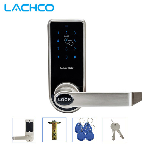 LACHCO Electronic Door Lock Touch Screen Password, 4 Cards, Digital Code Keyless Latch Bolt smart door Lock Smart Home L16073BS ► Photo 1/6