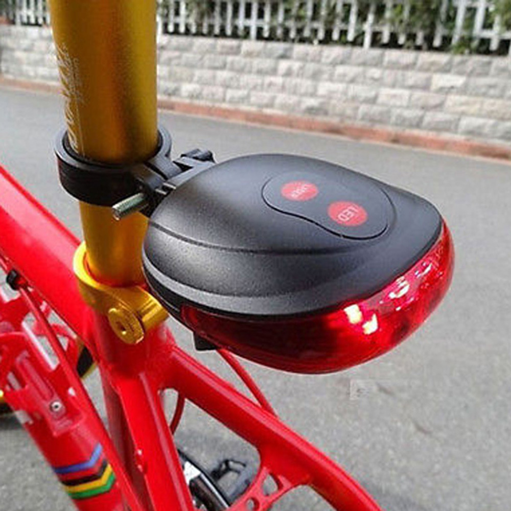 Waterproof 5 LED Bike Bicycle Cycling Warning Tail Rear Lamp Flash Light 6 Modes 