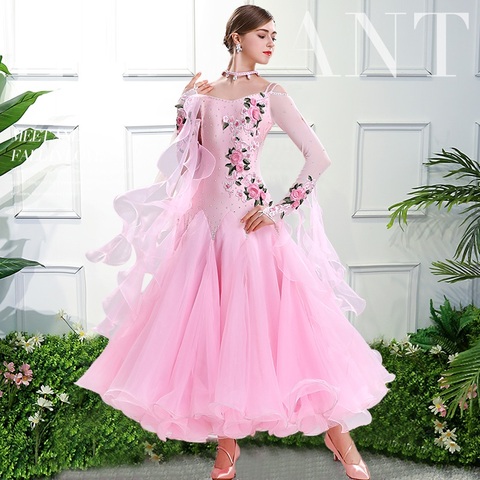 pink ballroom dress standard plus size ballroom dance costume red tango dress viennese waltz dress foxtrot dance dress quickstep ► Photo 1/6