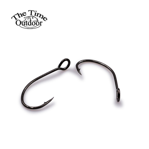 100 pcs/pack single barbless hook high carbon steel Barbed fishing hooks tackle for Sea Bass Perch zander crappie spoon fishhook ► Photo 1/6