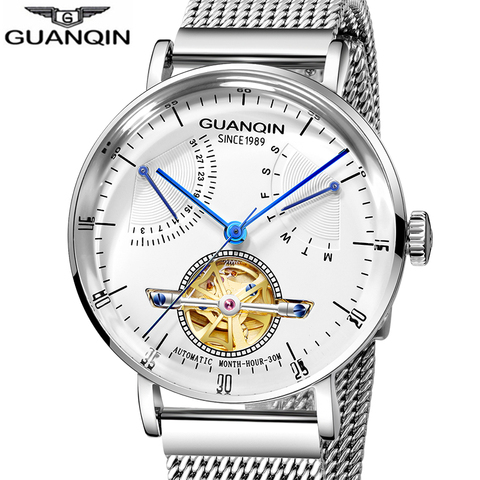 GUANQIN 2022 Men Watches Top Brand Luxury 316L Stainless steel Waterproof Skeleton Tourbillon Automatic Mechanical Watches Men ► Photo 1/6