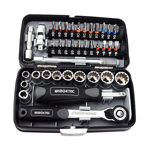 High quality 38PCS Mini ratchet wrench set 1/4 socket screwdriver head hex trox slot bit bike Repair handle tools S2 material ► Photo 1/6