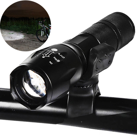 ZK20 Bike Light 8000LM Flashlight 5 Modes T6 LED Flashlight Bike Bicycle Torch Clip Holder by 1*18650 Battery or 3*AAA Battery ► Photo 1/6