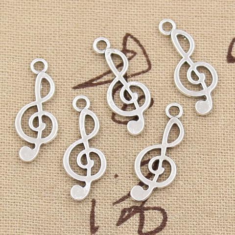 30pcs Charms Musical Note 26x10mm Antique Bronze Silver Color Pendants Making DIY Handmade Tibetan Bronze Silver Color Jewelry ► Photo 1/1