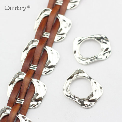 Dmtry 5pcs Original Designer Fashion Jewelry Ancient Silver Plated Leather Bracelet Necklace Zinc Alloy Findings Gift BB0031 ► Photo 1/4