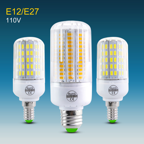 SMD5730 High Luminous E27 E12 LED Corn Bulb 24 -136Leds Spot Light Lamp Candle Lights For Home Hotel Lighting In 120V 100V 110V ► Photo 1/6