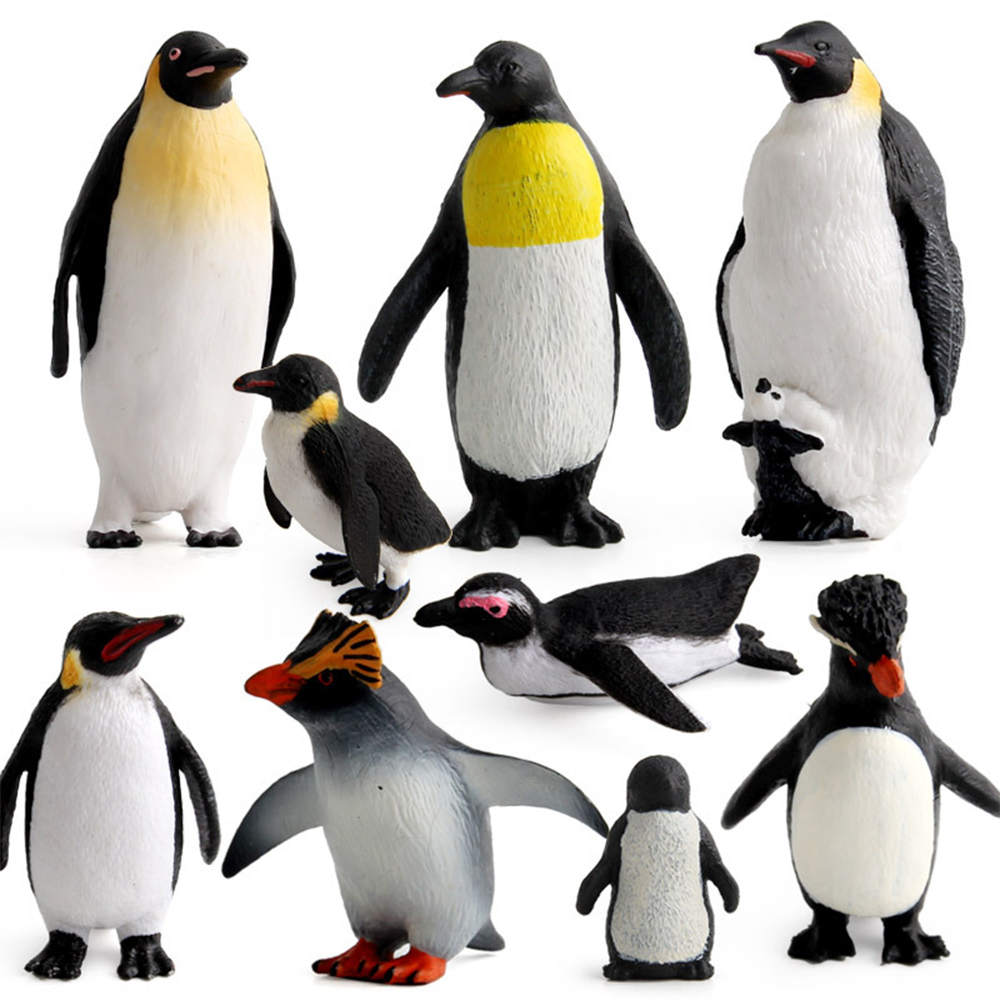 24 Pieces Realistic Ocean Animal Model Penguin Figurine Toy for Children 