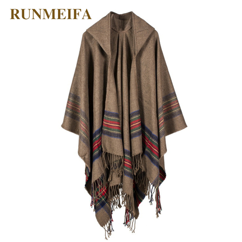 New design 100% ACRYLIC foulard femme Autumn / Winter warm fashion cloak poncho 130*150CM Black/Gray/Wine Red/Khaki tippet shawl ► Photo 1/6