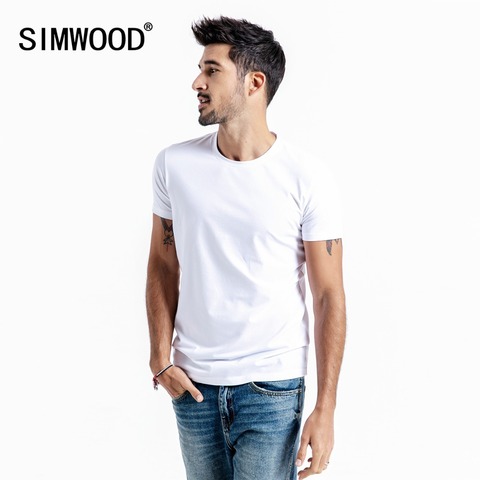 SIMWOOD 2022 Summer New Solid Basic t shirt Men Skinny O-neck Cotton Slim Fit tshirt Male High Quality Breathable Tees 190115 ► Photo 1/6