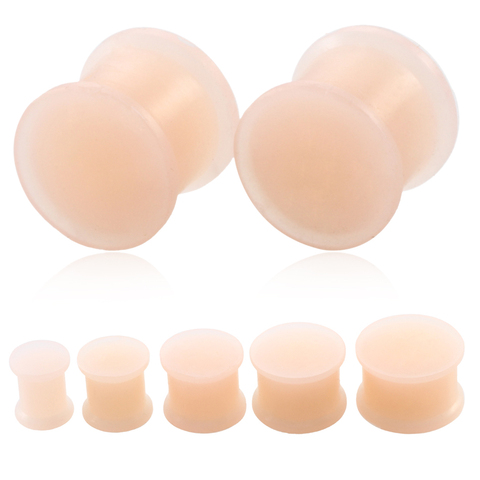 2PCS Skin Silicone Ear Plugs Tunnels Piercings Flexible Earring Gauges Ear Stretchers Silicone Tunnels Expanders Body Jewelry ► Photo 1/6