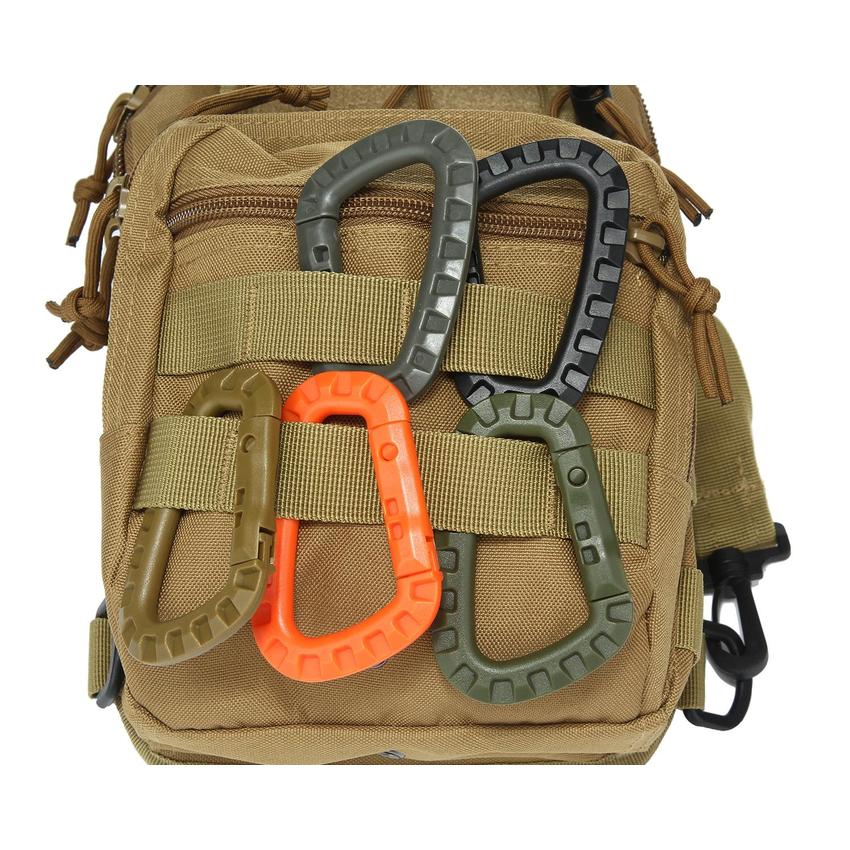 For Outdoor Camping Carabiner Climb Clip Backpack Molle System Plastic D Buckle