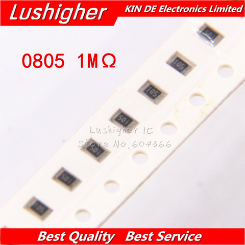 100PCS 0805 SMD Resistor 5%  1M Ohm 105 1004 1.0Mohm 1Mohm ► Photo 1/2