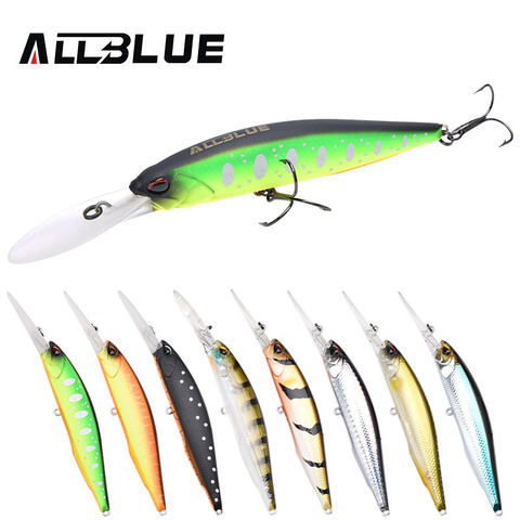 ALLBLUE New Professional Minnow Fishing Lure JERKBAIT 100DR 15.8g 100mm Deep Diving Suspend Pesca Bass Pike Fishing Hard Bait ► Photo 1/6