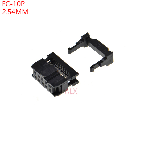 10PCS FC-10p IDC SOCKET pitch 2.54MM JTAG ISP PLUG CONNECTOR DOUBLE ROW FEMALE 2x5PIN 10PIN 10P FOR DC3 IDC BOX HEADER for cable ► Photo 1/2