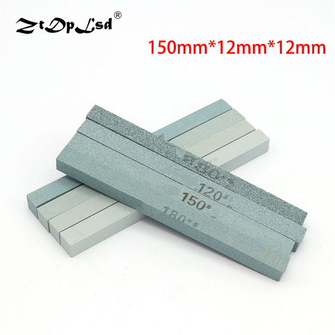 1Pc 150X12MM 80-1200 Grit Oil Stone Green Silicon Carbide Sand Bar Abrasive Square Jade Knife Sharpener Sharpening Silicone Fine ► Photo 1/6