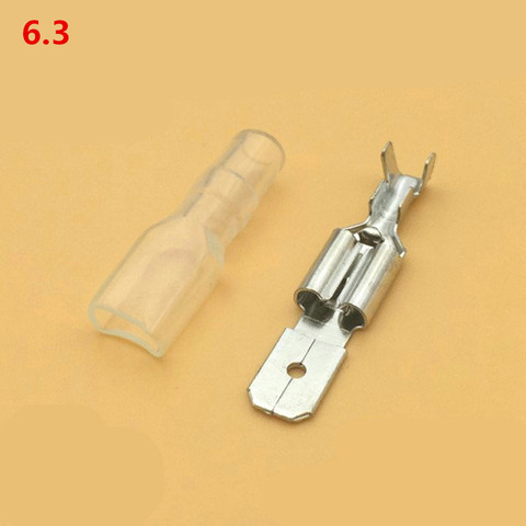 100pcs(200pcs) 6.3 against the back shoulder of male and female plug spring terminals inserted with lock with case ► Photo 1/1