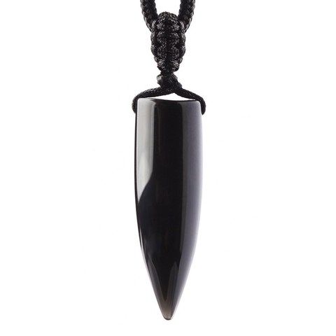 Wholesale Black Obsidian Natural Stone Pendant Crystal Pillar Necklace Lucky Evil Spirits Transport Women Men Fashion Jewelry ► Photo 1/5