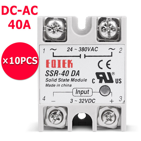 10PCS/Lot Sinotimer Brand 3-32V DC Input 380V AC Output Load 40A Solid State Relay SSR SSR-40DA dc-ac ► Photo 1/5