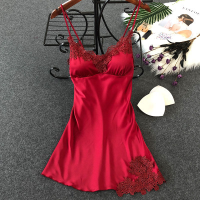 Women's Sexy Lingerie Silk Nightgown Summer Dress Lace Night Dress