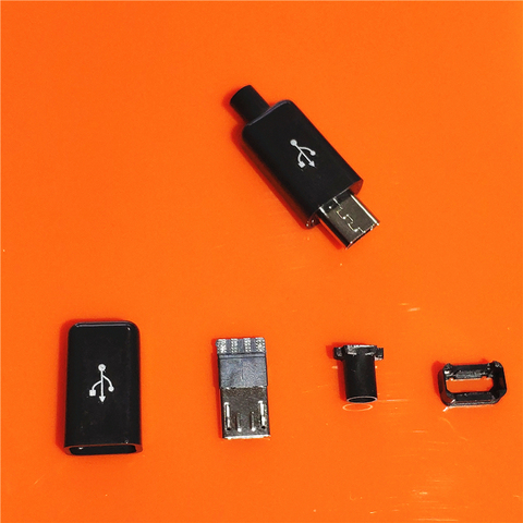 10pcs/bag YT2153Y Micro USB 4pin Male Connector Plug White/black Welding Data OTG Line Interface DIY Data Cbale ► Photo 1/5
