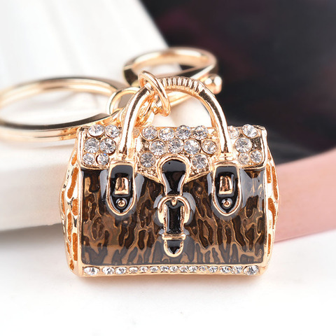 Lovely Lady Women Handbag Keychain Golden Bag Pattern Fashion Charming Purse KeyRing Pendant Jewel Gift ► Photo 1/3