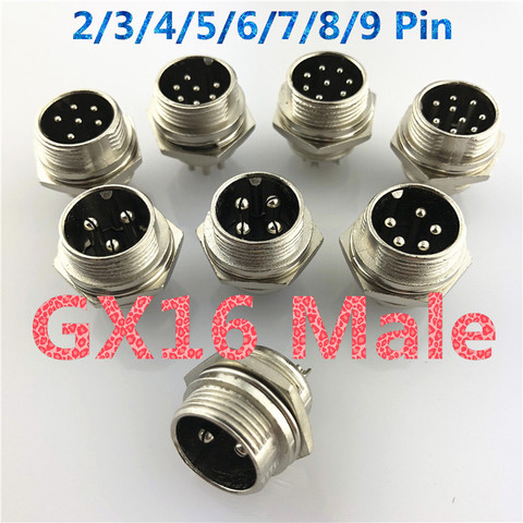 1pc GX16 2/3/4/5/6/7/8/9 Pin Male 16mm L102-109 Circular Aviation Socket Plug with Cap Lid Wire Panel Connector Sell at a loss ► Photo 1/5