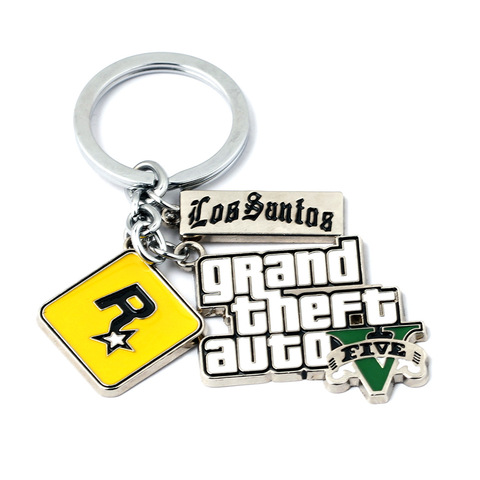 Hot Game PS4 GTA 5 Grand Theft Auto Keychain Key Chain For Fans Xbox PC Rockstar Key Ring Holder 4.5cm Jewelry Llaveros Jewellry ► Photo 1/6